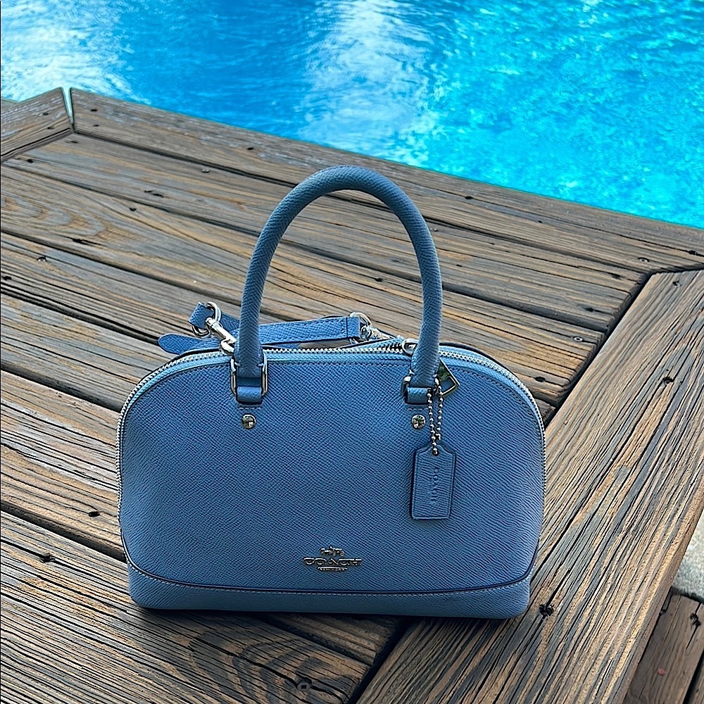 Coach Periwinkle Blue Satchel with Silver Hardware